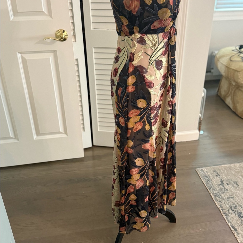 Cinq a Sept Blue Orange Maxi Sundress - Picture 3 of 5
